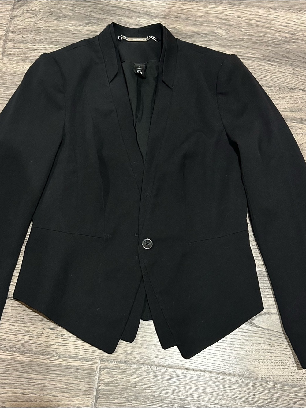 White House Black Market Black Peplum Single-Button Tailored Blazer